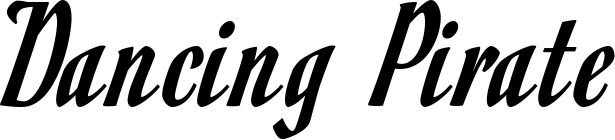 Vorschau des Bootsnamens "Dancing Pirate" als Schriftzug für "Bootsbeschriftung Klassisch 93"