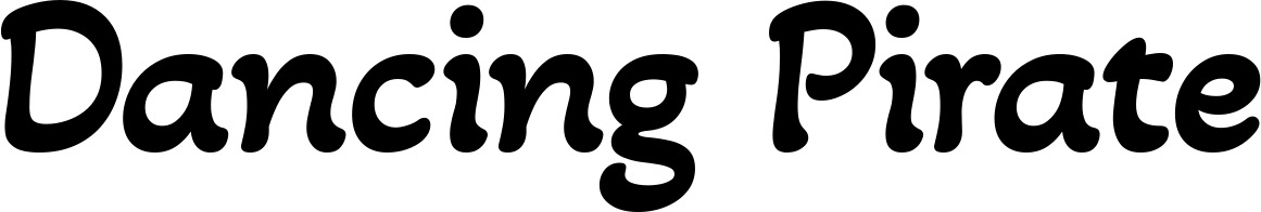 Vorschau des Bootsnamens "Dancing Pirate" als Schriftzug für "Bootsbeschriftung Klassisch 103"