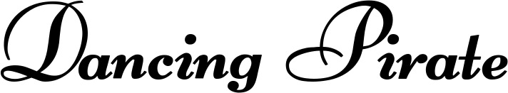 Vorschau des Bootsnamens "Dancing Pirate" als Schriftzug für "Bootsbeschriftung Klassisch 76-A"