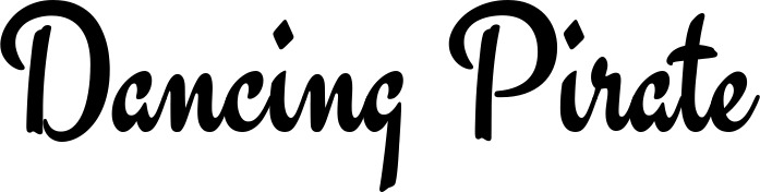 Vorschau des Bootsnamens "Dancing Pirate" als Schriftzug für "Bootsbeschriftung Klassisch 63"