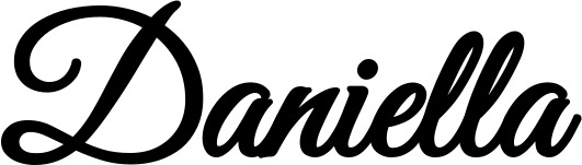 Vorschau des Bootsnamens "Daniella" als Schriftzug für "Bootsbeschriftung Klassisch 68"