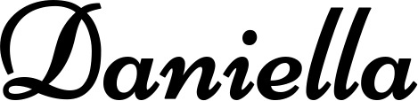 Vorschau des Bootsnamens "Daniella" als Schriftzug für "Bootsbeschriftung Klassisch 84"