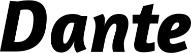 Vorschau des Bootsnamens "Dante" als Schriftzug für "Bootsbeschriftung Kursiv 01"