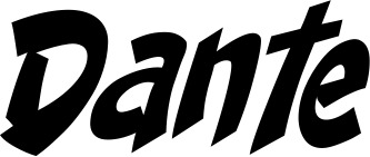 Vorschau des Bootsnamens "Dante" als Schriftzug für "Bootsbeschriftung Klassisch 31"