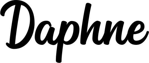 Vorschau des Bootsnamens "Daphne" als Schriftzug für "Bootsbeschriftung Klassisch 43"