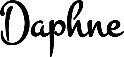 Vorschau des Bootsnamens "Daphne" als Schriftzug für "Bootsbeschriftung Klassisch 81"
