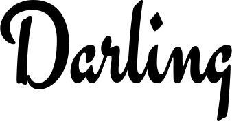 Vorschau des Bootsnamens "Darling" als Schriftzug für "Bootsbeschriftung Klassisch 63"