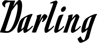 Vorschau des Bootsnamens "Darling" als Schriftzug für "Bootsbeschriftung Klassisch 93"