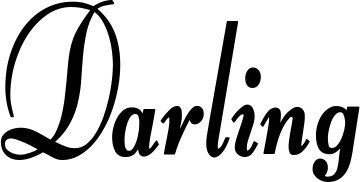 Vorschau des Bootsnamens "Darling" als Schriftzug für "Bootsbeschriftung Klassisch 76"