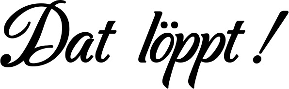 Vorschau des Bootsnamens "Dat löppt!" als Schriftzug für "Bootsbeschriftung Klassisch 50"