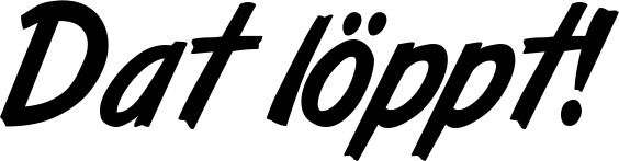 Vorschau des Bootsnamens "Dat löppt!" als Schriftzug für "Bootsbeschriftung Klassisch 38"