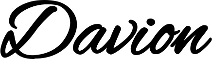 Vorschau des Bootsnamens "Davion" als Schriftzug für "Bootsbeschriftung Klassisch 35"