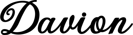 Vorschau des Bootsnamens "Davion" als Schriftzug für "Bootsbeschriftung Klassisch 69"