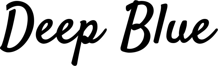 Vorschau des Bootsnamens "Deep Blue" als Schriftzug für "Bootsbeschriftung Klassisch 96"