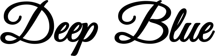 Vorschau des Bootsnamens "Deep Blue" als Schriftzug für "Bootsbeschriftung Klassisch 68"