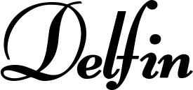 Vorschau des Bootsnamens "Delfin" als Schriftzug für "Bootsbeschriftung Klassisch 76-A"