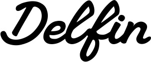Vorschau des Bootsnamens "Delfin" als Schriftzug für "Bootsbeschriftung Klassisch 65"
