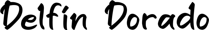 Vorschau des Bootsnamens "Delfín Dorado" als Schriftzug für "Bootsbeschriftung Klassisch 95"