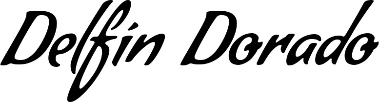 Vorschau des Bootsnamens "Delfín Dorado" als Schriftzug für "Bootsbeschriftung Klassisch 57"