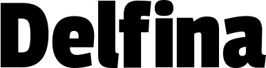 Vorschau des Bootsnamens "Delfina" als Schriftzug für "Bootsbeschriftung Fett 30"