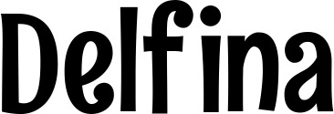 Vorschau des Bootsnamens "Delfina" als Schriftzug für "Bootsbeschriftung Neu 68"