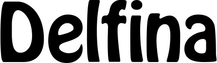 Vorschau des Bootsnamens "Delfina" als Schriftzug für "Bootsbeschriftung Fett 01"