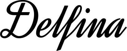 Vorschau des Bootsnamens "Delfina" als Schriftzug für "Style Klassisch 44"