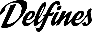 Vorschau des Bootsnamens "Delfines" als Schriftzug für "Bootsbeschriftung Klassisch 29"