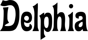 Vorschau des Bootsnamens "Delphia" als Schriftzug für "Bootsbeschriftung Neu 44"