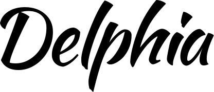 Vorschau des Bootsnamens "Delphia" als Schriftzug für "Bootsbeschriftung Klassisch 73"