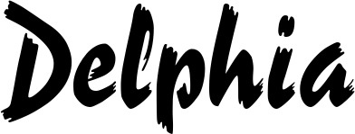 Vorschau des Bootsnamens "Delphia" als Schriftzug für "Bootsbeschriftung Neu 10"