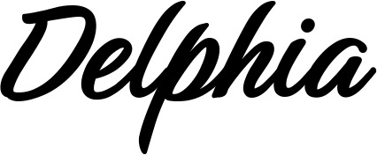 Vorschau des Bootsnamens "Delphia" als Schriftzug für "Bootsbeschriftung Klassisch 48"