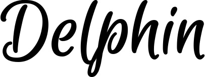 Vorschau des Bootsnamens "Delphin" als Schriftzug für "Bootsbeschriftung Klassisch 105"