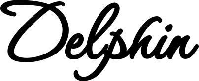 Vorschau des Bootsnamens "Delphin" als Schriftzug für "Bootsbeschriftung Klassisch 111"