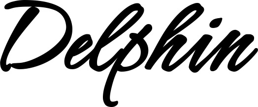 Vorschau des Bootsnamens "Delphin" als Schriftzug für "Bootsbeschriftung Klassisch 71"