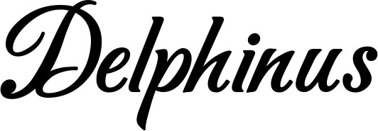 Vorschau des Bootsnamens "Delphinus" als Schriftzug für "Bootsbeschriftung Klassisch 50"