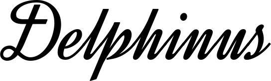 Vorschau des Bootsnamens "Delphinus" als Schriftzug für "Bootsbeschriftung Klassisch 44"