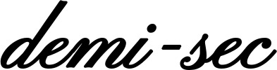 Vorschau des Bootsnamens "demi-sec" als Schriftzug für "Bootsbeschriftung Klassisch 107"