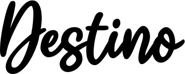 Vorschau des Bootsnamens "Destino" als Schriftzug für "Bootsbeschriftung Klassisch 74"