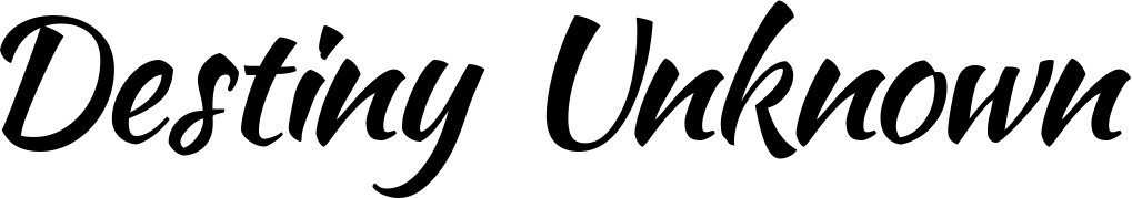 Vorschau des Bootsnamens "Destiny Unknown" als Schriftzug für "Bootsbeschriftung Klassisch 73"