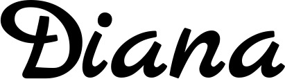 Vorschau des Bootsnamens "Diana" als Schriftzug für "Bootsbeschriftung Klassisch 45"