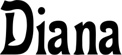 Vorschau des Bootsnamens "Diana" als Schriftzug für "Bootsbeschriftung Neu 44"