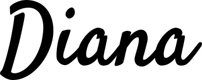 Vorschau des Bootsnamens "Diana" als Schriftzug für "Style Klassisch 96"