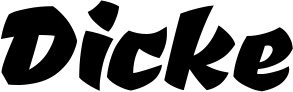 Vorschau des Bootsnamens "Dicke" als Schriftzug für "Bootsbeschriftung Neu 39"