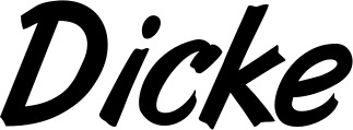 Vorschau des Bootsnamens "Dicke" als Schriftzug für "Bootsbeschriftung Klassisch 38"