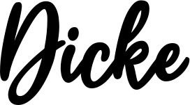 Vorschau des Bootsnamens "Dicke" als Schriftzug für "Bootsbeschriftung Klassisch 74"