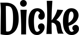 Vorschau des Bootsnamens "Dicke" als Schriftzug für "Bootsbeschriftung Neu 68"