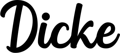 Vorschau des Bootsnamens "Dicke" als Schriftzug für "Bootsbeschriftung Klassisch 43"