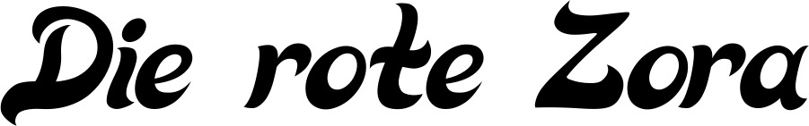 Vorschau des Bootsnamens "Die rote Zora" als Schriftzug für "Bootsbeschriftung Klassisch 33"