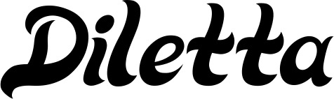 Vorschau des Bootsnamens "Diletta" als Schriftzug für "Bootsbeschriftung Klassisch 33"